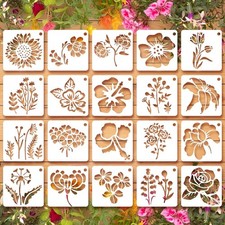 20 St&uuml;ck Wildblumen Schablonen,Ymapinc Blumen Schablone Wiederverwendbare