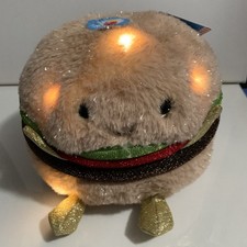 FAO Schwarz 11" Glow Brights Plush Cheese Burger Design with Lights/Sound New
