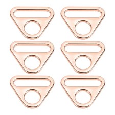 6Pcs 0.98 Inch Triangle Buckle Adjuster D Ring Triangle Buckles Rose Gold
