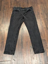 Ring Of Fire Jeans Mens 34x30 Black Slim Fit Straight Denim Pants Classic Style