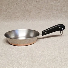 Revere Ware 6" Skillet Frying Pan Copper Clad Bottom Riverside CAL Vtg No Lid