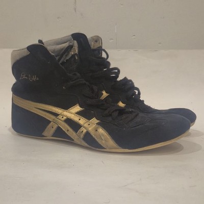 ASICS Dan Gable Classic Tigers Black Gold Wrestling Shoes Size 11 Vintage Jy202
