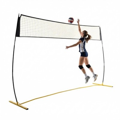 12FT Adjustable Outdoor Volleyball Net Portable with Poles & Carry Bag Backyard