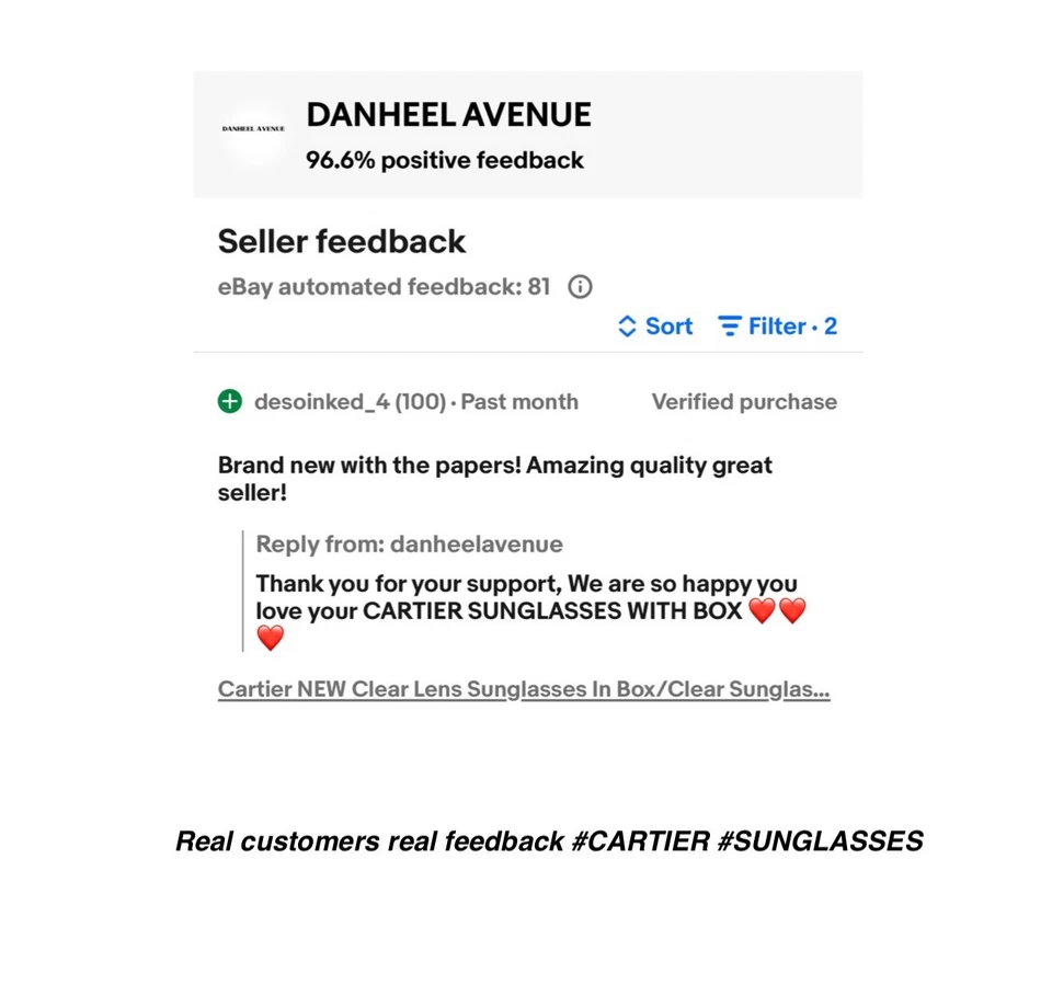 Cartier NEW Clear Lens Sunglasses In Box/Clear Sunglasses FREE SHIPPING - Image 4 of 4