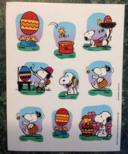 Vintage Snoopy Easter Spring Peanuts Sticker Sheet, Woodstock, Collect  Trade