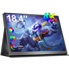 18.4" 4K Portable Monitor with Smart Cover HDMI For Laptop Phone Gaming Console