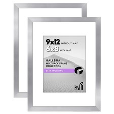 Americanflat 9x12 Picture Frame with Polished Plexiglass - Set of 2 - Use as 6x8