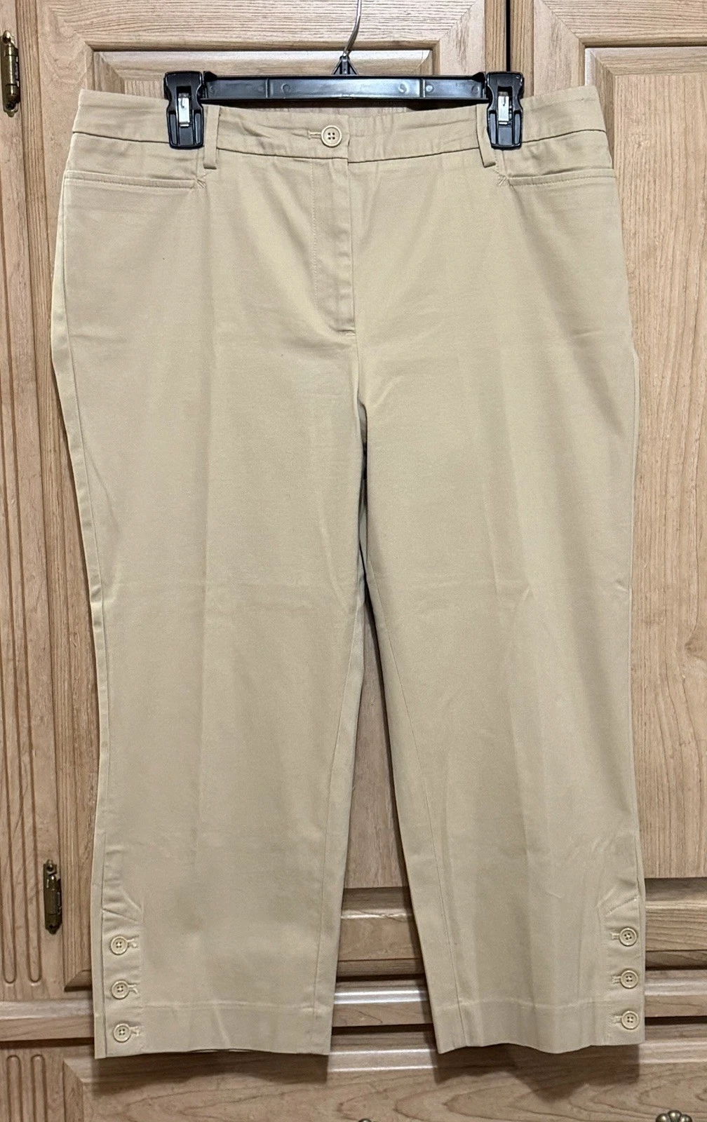 Talbots Pants Womens 12 Brown Flat Front Straight Leg The Perfect Skimmer Capris