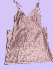 Women's Full Slip Pink Multicolor Floral Adjustable Straps M Wireless