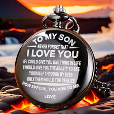 Quartz Pocket Watch With Round Dial Stainless Steel Case Analog Display Gift