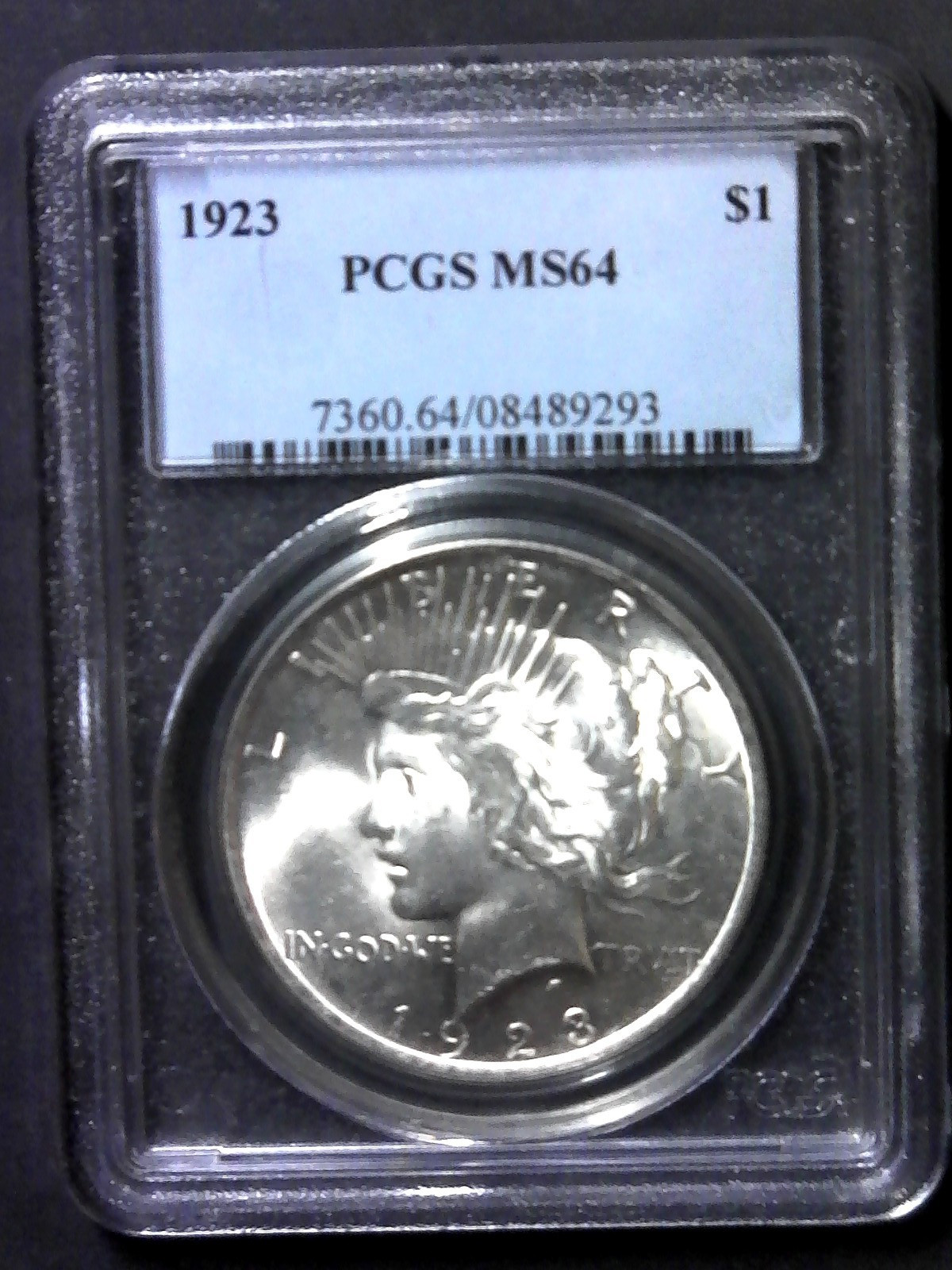 1923 $1 Peace Silver Dollar MS64 PCGS Nice Coin