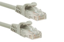 Cat5e Ethernet Patch Cable, Snagless, UTP, 2 ft, Gray