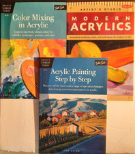 3 NEW ACRYLIC Painting Instruction Books STEP by STEP How To Color MIXING ART