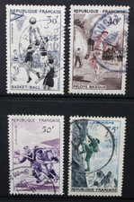 FRANCE 1956 Sports: Basketball Rugby Pelota. Set of 4. Fine USED. SG1297/1300.