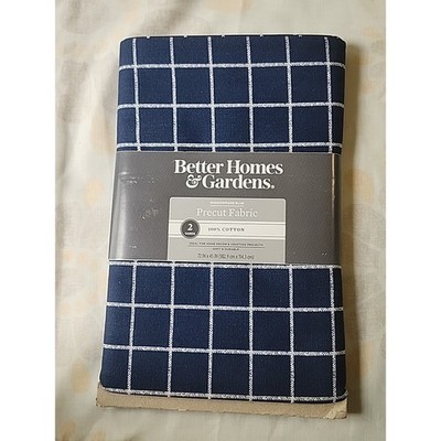Better Homes & Gardens 100% Cotton Windowpane Blue 2 Yards Precut Fabric