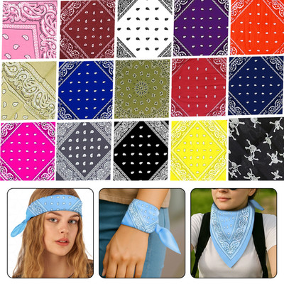 Bandana 100 % Baumwolle Quadratisch Kopftuch Halstuch Gesichtsbedeckung Mode Junge Mädchen