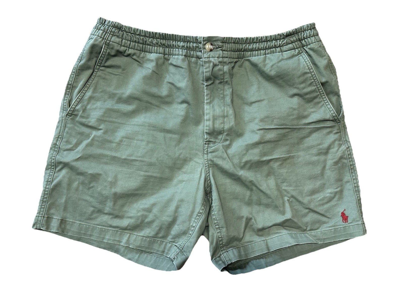 Polo Ralph Lauren Chino Shorts Mens L Green 6 Inch Prepster Stretch Pull On