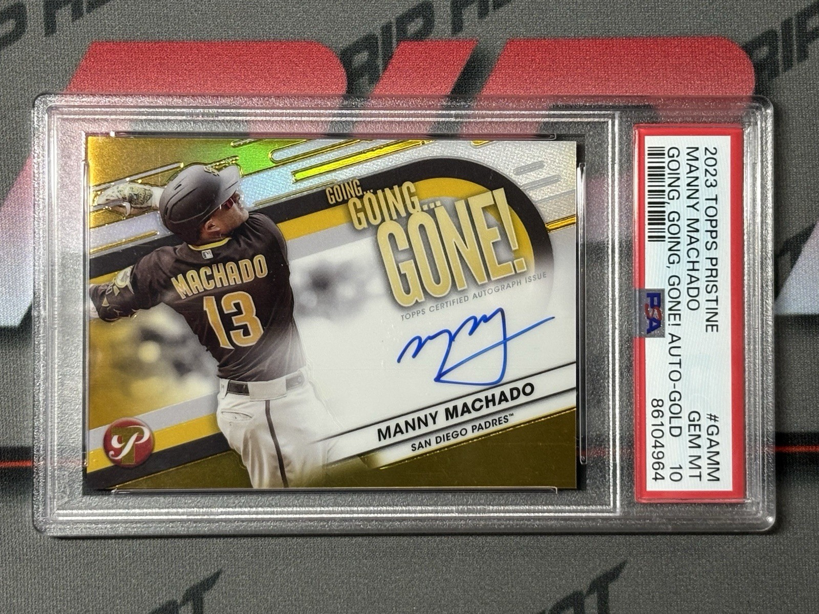 2023 Topps Pristine MANNY MACHADO Gold Refractor Auto /50 PSA 10 Padres view 1