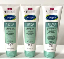 3x Cetaphil Gentle Clear Clarifying Acne Cleanser 4.2 fl oz 124 ml EXP 10/25