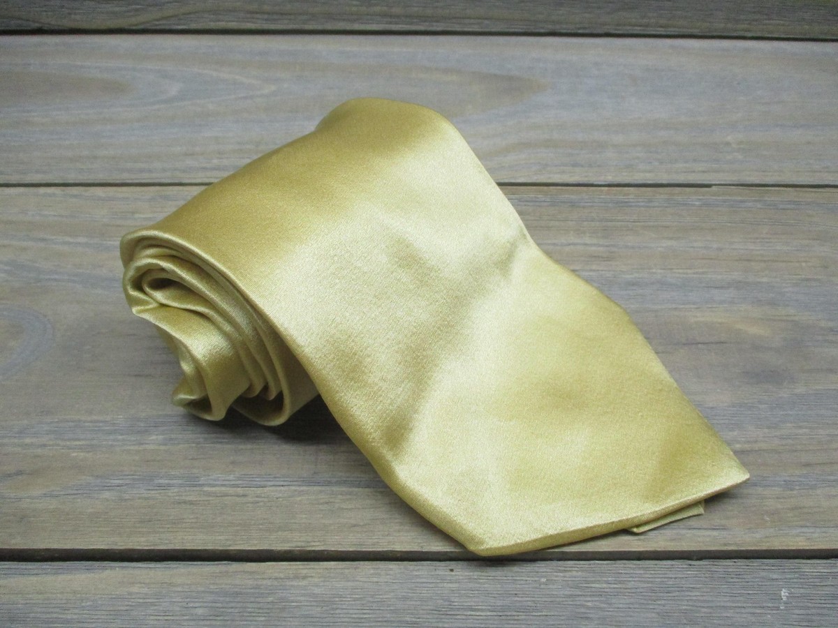 Milano Uomo Tie Mens Gold Satin Necktie Classic Formal Dress Wear 3.75x28  Inches | eBay