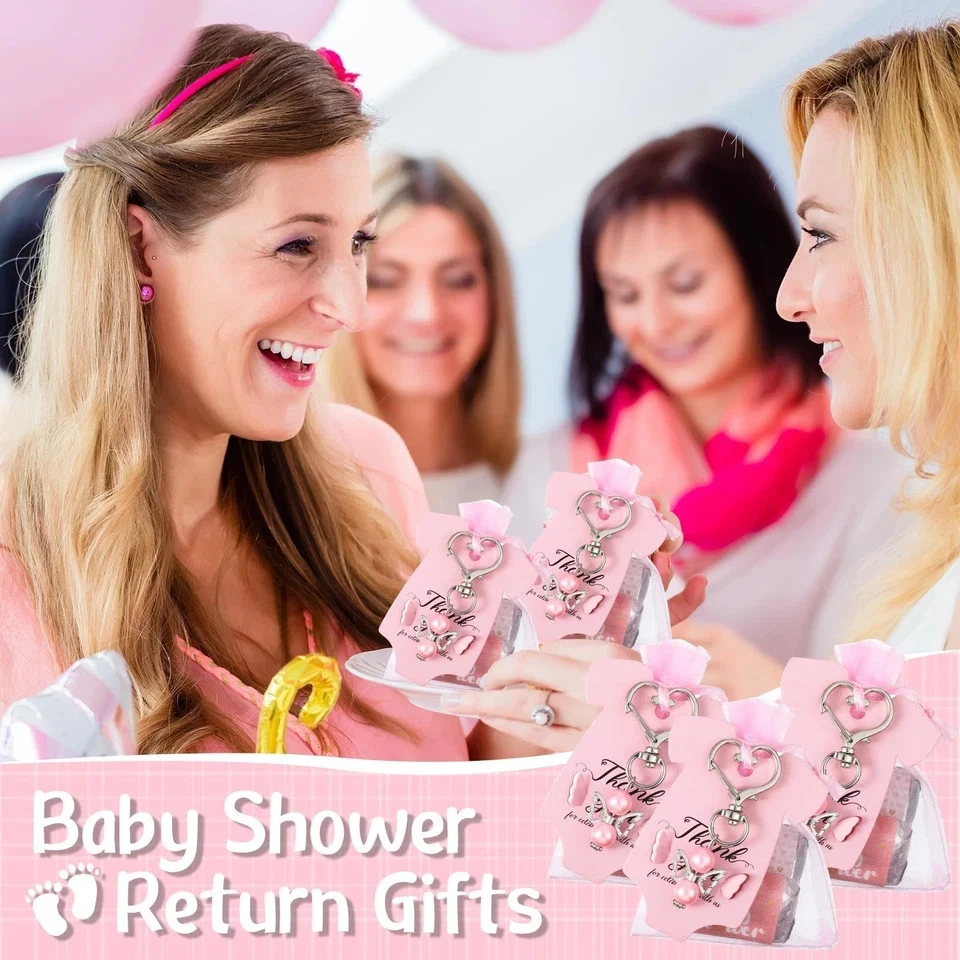 50 juegos de llaveros de ángel para baby shower incluyen baby shower bebé niña Foto 4 de 4