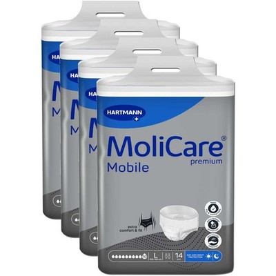 MoliCare Premium Mobile 10 Tropfen L / Large - 4 Packungen / 4x14 = 56 Stück