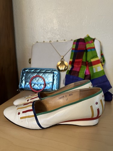 Vintage Accessories & Shoes Collection, Sz 8, Necklace, Bracelet, Scarf, Bag, #2 - Picture 7 of 24