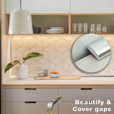 6m Chrome Molding Trim Peel and Stick Frame Decor  Tile Edge, Bathroom, kitchen.