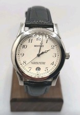 Sterling Silver Vintage Style BENTLEY Date Quartz Mens Watch Ref: BM-925TK