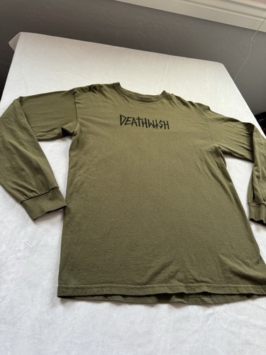 Deathwish Men’s T-shirt Long Sleeve skateboards Green Size M - Picture 3 of 12