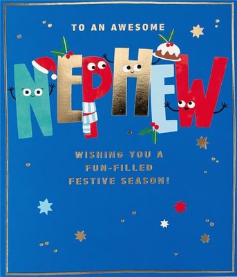 To An Awesome Nephew Weihnachtskarte Wishing You A Fun-Filled Festive Season