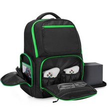 Travel Backpack with Xbox Series X Carrying Case Game Storage Bag with 2 Inne...
