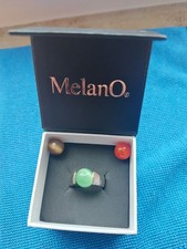 Melano Ring 925 Silber Wechsel Kugel Cateye Katzenauge Gr. 54 Wechselring Perle
