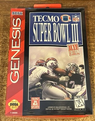SEGA GENESIS - TECMO SUPER BOWL III 3 Game COMPLETE New SEALED Warped Box