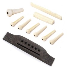 6 String Acoustic Guitar Rosewood Bridge Saddle Nut Pins Set Including Bridge...