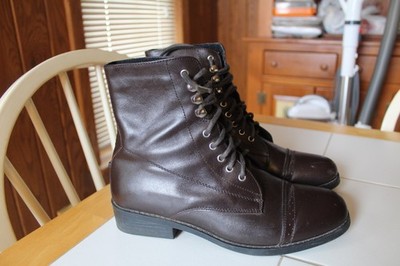 WOMENS 8 DUBLIN BROWN LEATHER HIGH ANKLE LACE UP RIDING BOOTS