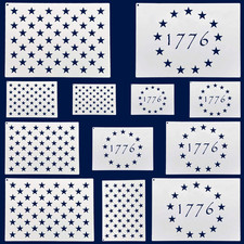 American Flag 50 Star Stencils and 13 Stars 1776 Templates, American Flag Templa
