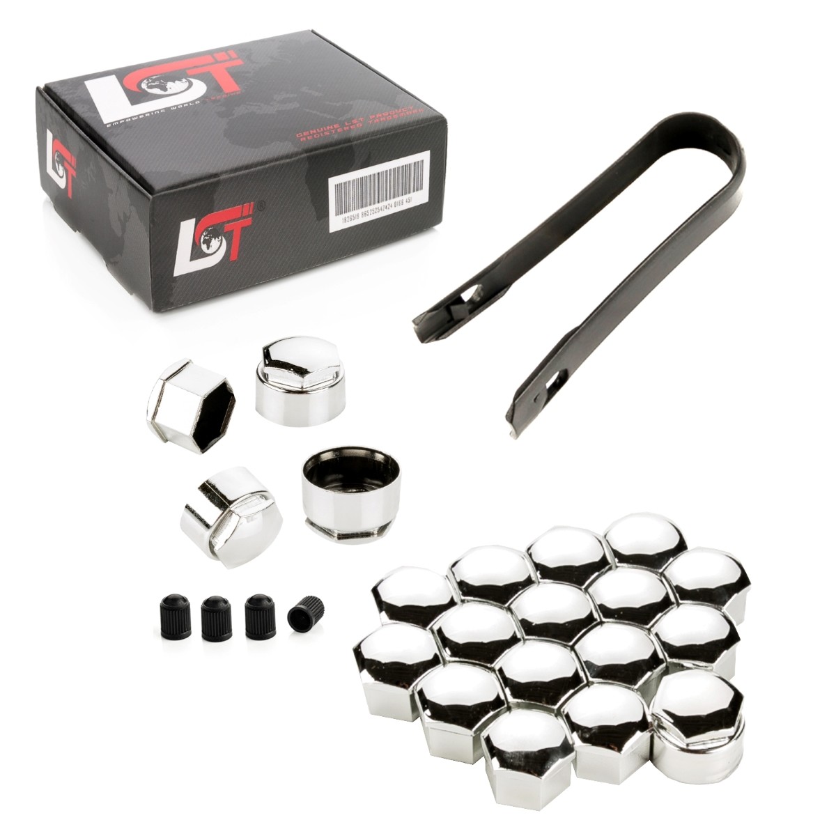 20x Wheel Bolt Caps Set 17mm Theft-Proof Chrome for FIAT