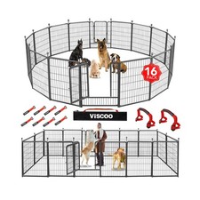 Dog Playpen Outdoor, 16 Panels 40" High Metal Dog Fence with Gate, Pet Fence ...