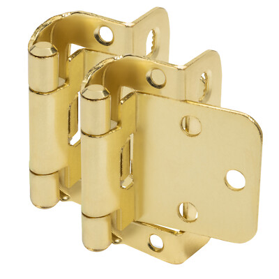 Cosmas 18650-BB Brushed Brass Partial Wrap Hinge 1/2'' Overlay (Pair)