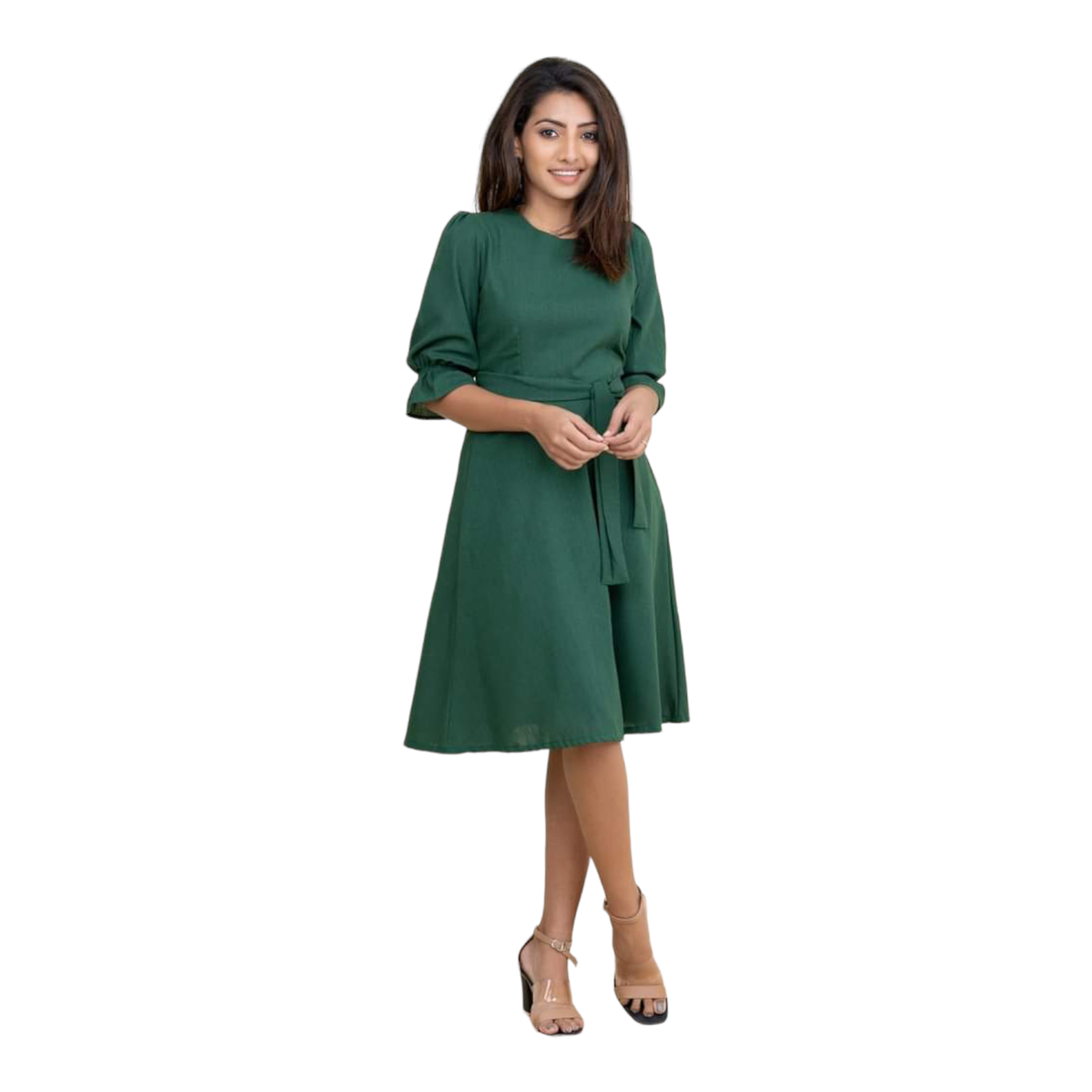 half sleeve linen dress Off the Shoulder Linen Dress - Half Sleeves Linen Dress