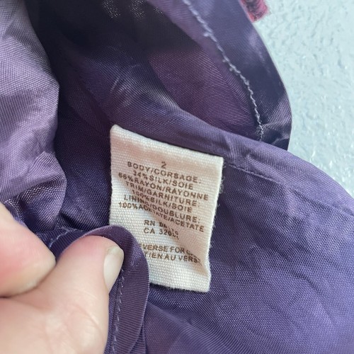 Free People Velvet Silk Red Purple Strappy Sequin Drawstring Mini Dress Size 2 - Picture 6 of 12