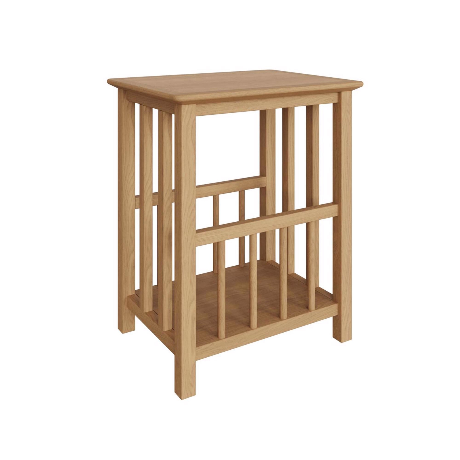Solid Oak Magazine Rack Side Table Coffee Stand Assembled Natural eBay