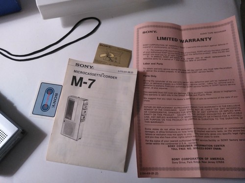 Sony M-7 Microcassette Micro Recorder Made in Japan With Box Not Working 41008 - Picture 11 of 12