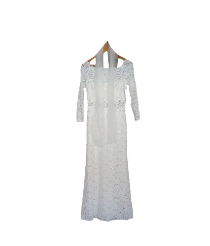 knee length dresses for ladies Romilly Sequin Mini Dress / Ivory | Meshki main image 0