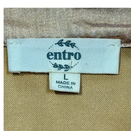Entro Tiered Faux Leather Mini Dress Ruffle Sleeve Party Gold Size Large - Picture 10 of 12