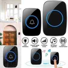 Wireless Doorbell, Waterproof Home Outdoor Bell with 38 Melodies, Easy Install