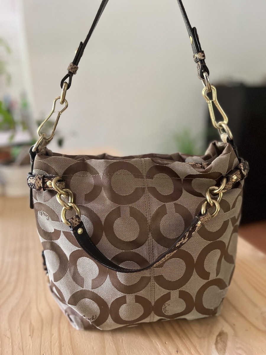 vintage coach canvas signature & snake shoulder bag (See Pics For
