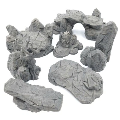 QP3D WARGAMES Fantasy Rocks Set with Tree Terrain D&D 3D Printed Scatter Scenery Tabletop LOTR