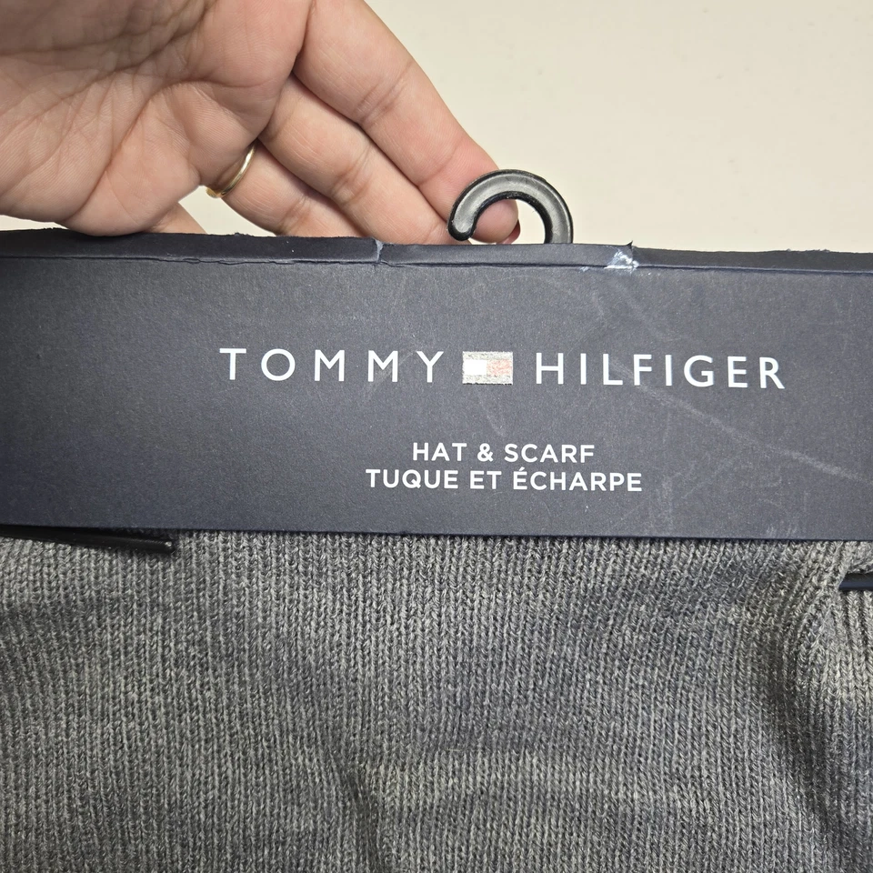 Tommy Hilfiger Bufanda OSFM Gris Azul Marino Rojo Blanco Colorblock Tejido LEER Foto 3 de 4